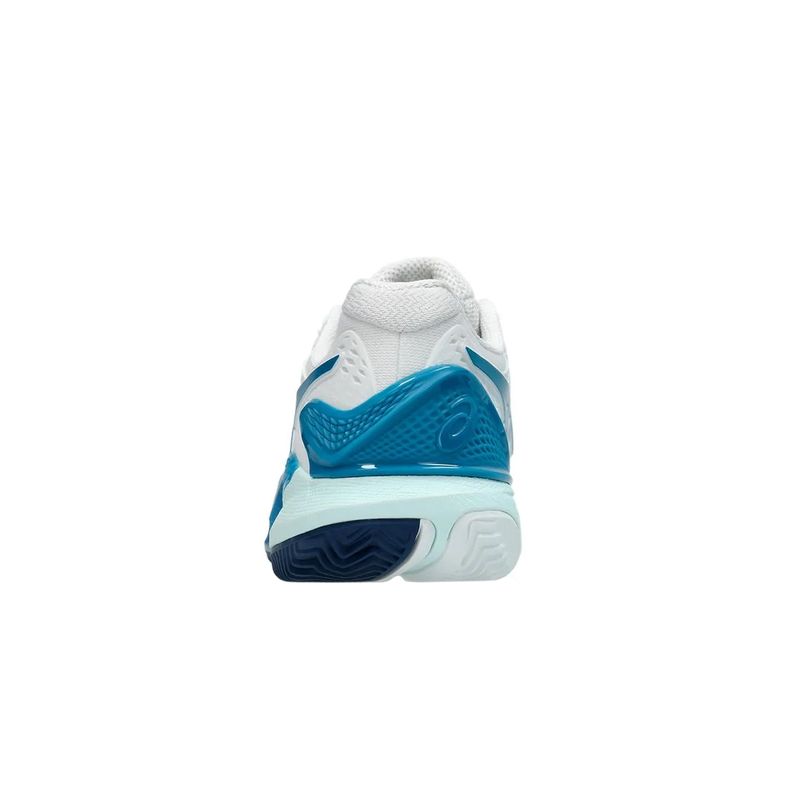 tenis-asics-fem-resolution-9-branco-e-azul-clay-calcanhar