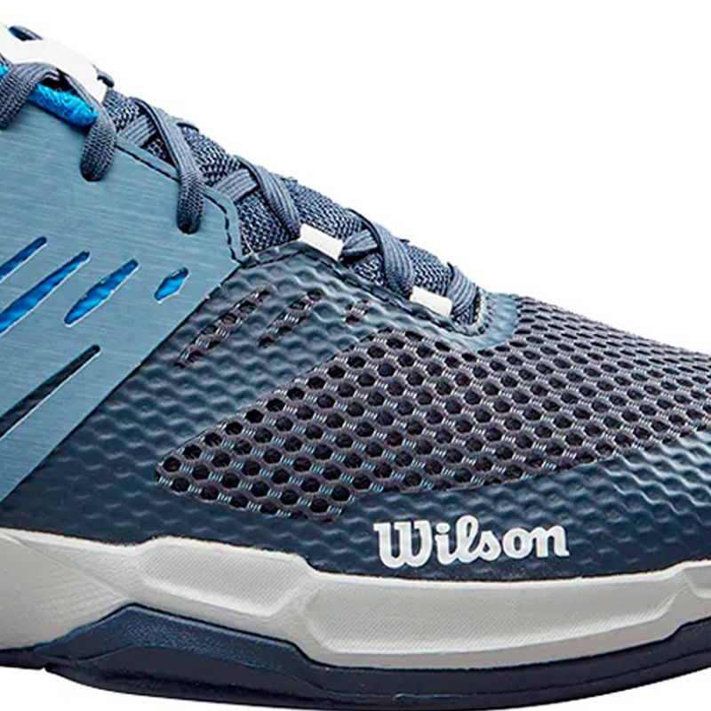tenis-kaos-devo-2.0-cinza-e-azul-wilson-detalhe