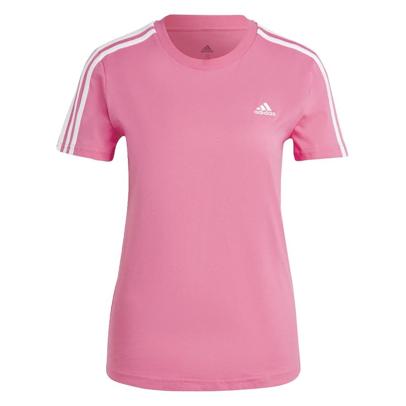 camiseta-adidas-fem-essntials-3-stripes-rosa-frente