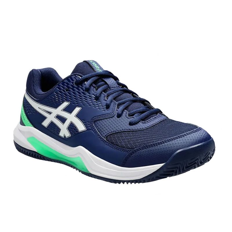 tenis-asics-gel-dedicate-8-clay-azl-marinho-bco-verde-lateral-frente