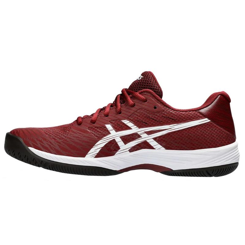 tenis-asics-gel-game-9-bordo-e-branco-esquerda