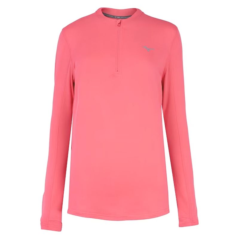 camiseta-mizuno-fem-ML-termica-coral-frente