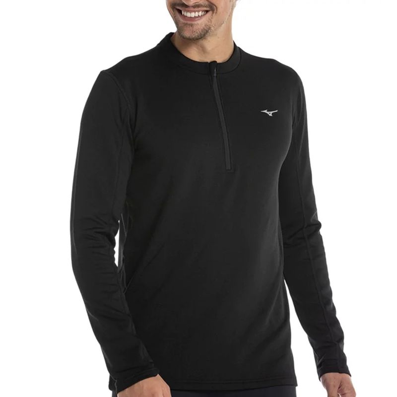 camiseta-mizuno-ML-termica-preta-frente