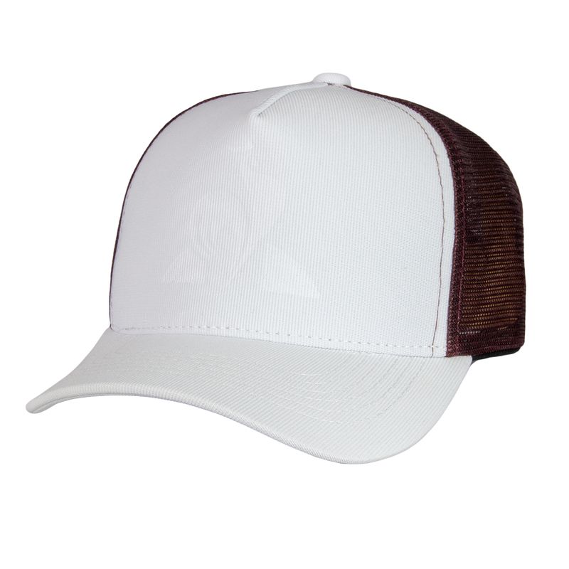 bone-le-coq-sportif-hdw-trucker-branco-marrom-frente