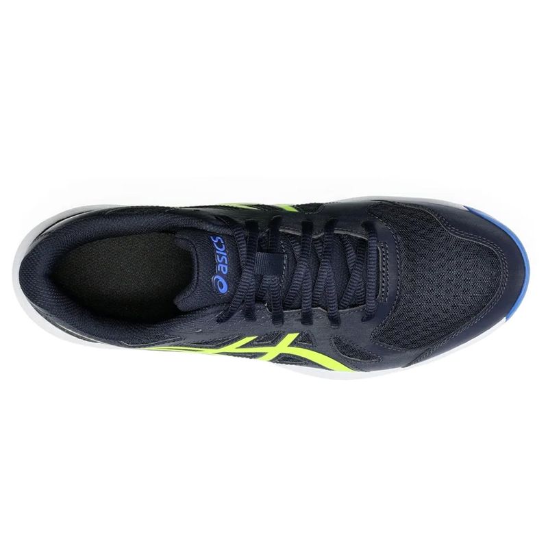 tenis-asics-up-court-6-marinho-verde-cima